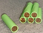 Green wheat penny BU on end of unsearched circulated cents mixed dates mint mark