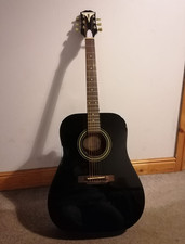 Epiphone DR-1EB Dreadnought Acoustic Guitar Black 6-String Full Size RH