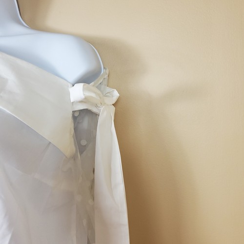 Top manga malla cuello asimétrico Shein nudo en blanco talla M - Imagen 3 de 10
