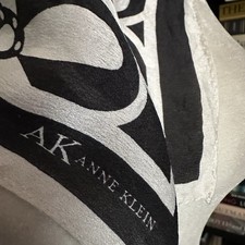 Anne Klein Vintage 100 Silk 20in Square Scarf White Black Floral