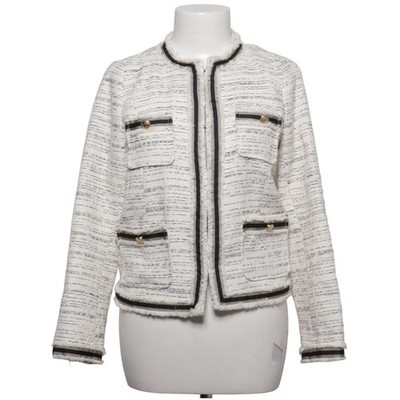Zara Basic, Blazer, Größe: S, Weiß/Schwarz, Baumwolle/Polyamid/Polyester #tXo