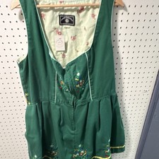 Dirndl Trachten Haus Green Embroidered Traditional German Dress Size S