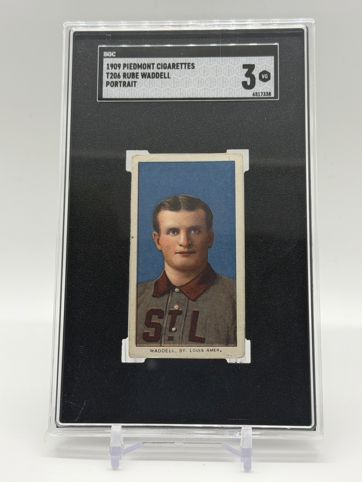 1909-11 T206 Rube Waddell Portrait Piedmont SGC 3 VG ST. LOUIS BROWNS HOF