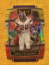 2021 Panini Select - Concourse Adrian Peterson #37 Red & Yellow Prizm Die-Cut
