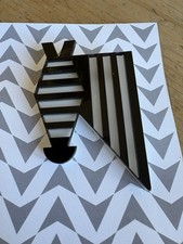 Artisan Handmade Acrylic Perspex Brooch Zebra Design BNWT