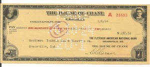 #A1417 House of Crane Cigars 1924 Indianapolis IN Southern Indiana Gas &Electric