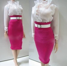 1/6 Shirt & Skirt Female Work Uniform Clothing Fit 12in Body Figures