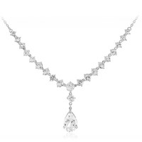 Cavill Silbercollier WeißEr Topas 7,44Ct Tropfen AnhäNger Rhodiniert