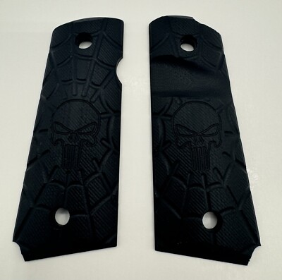 Guuun G10 Grips for 1911 Compact/Officer Punisher Skull Design Style Brand New!