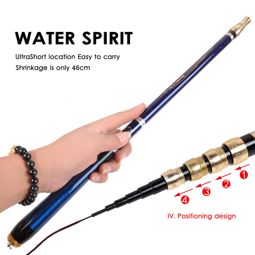 ∞ Carbon Fiber UltraShort Fishing Pole Spinning Stream Rod Tackle