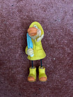 Humorous Duck with umbrella (closed) and wellies ornament.  Used. Undamaged.