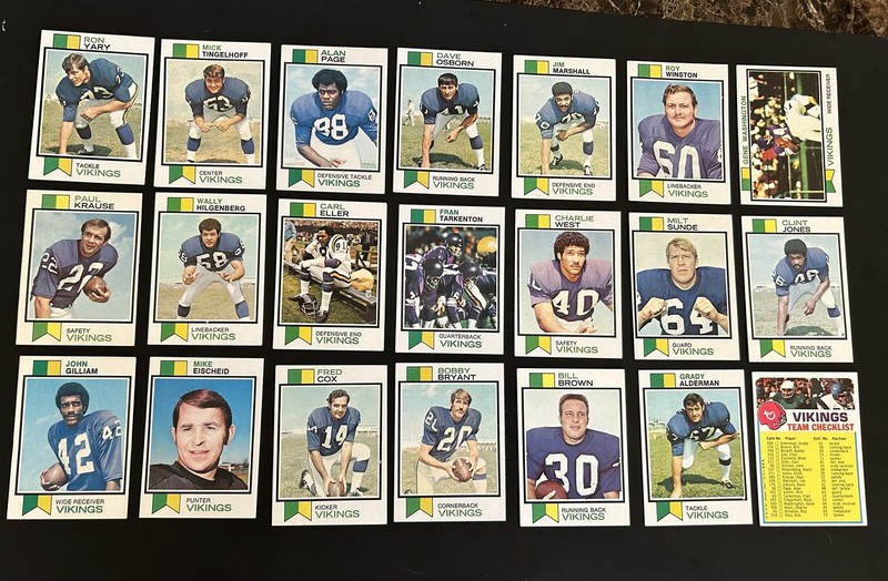 1973 Topps MINNESOTA VIKINGS Complete TEAM Set TARKENTON Osborn PAGE Cox ELLER