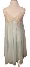 Vintage Lisette Nylon Peignoir Babydoll Chiffon and Lace BLUE Size Small
