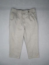 Kinloch Anderson Scotland Pants Men 31 Gray Pleated Straight Chinos Casual 31x26