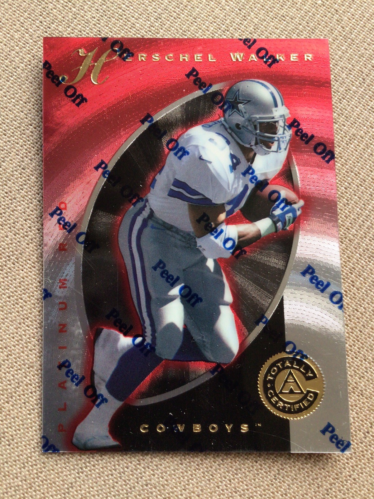 1997 Pinnacle Totally Certified Platinum Red Herschel Walker Football Card #2839/4999 Limited Edition Collectible