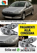 ⭐FARI ANTERIORI ANGEL EYES CROMATO ADATTO PER PEUGEOT 206 02⭐