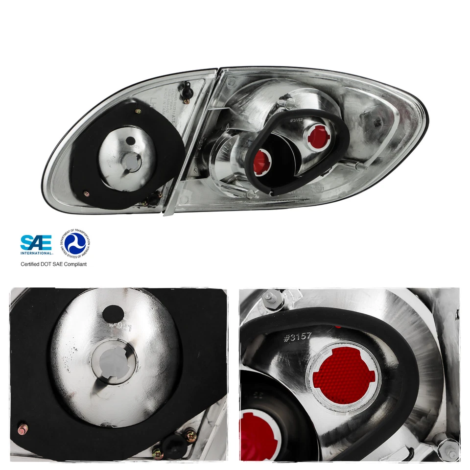 Par de luces de freno traseras ahumadas para Toyota Corolla 03-08 4 piezas con pieza de maletero Foto 3 de 4