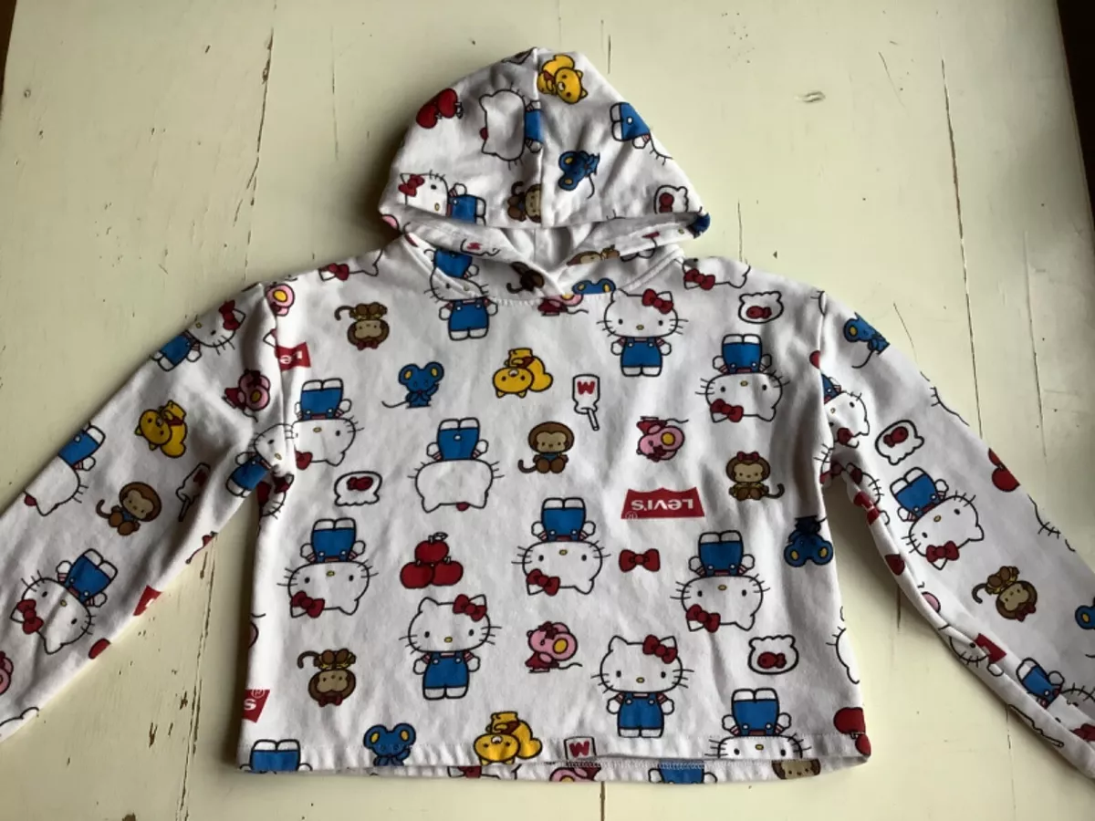 LEVI S HELLO KITTY cropped Hoodie sweatshirt Large SZ 12 13 eBay