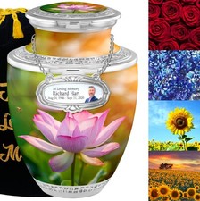 Free Personalized Medallion - Flower Cremation Urns for Adult Human Ashes 03