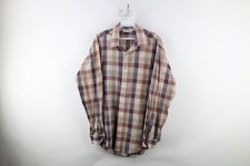 Vintage 90s Christian Dior Mens Large Distressed Collared Button Shirt Checkered