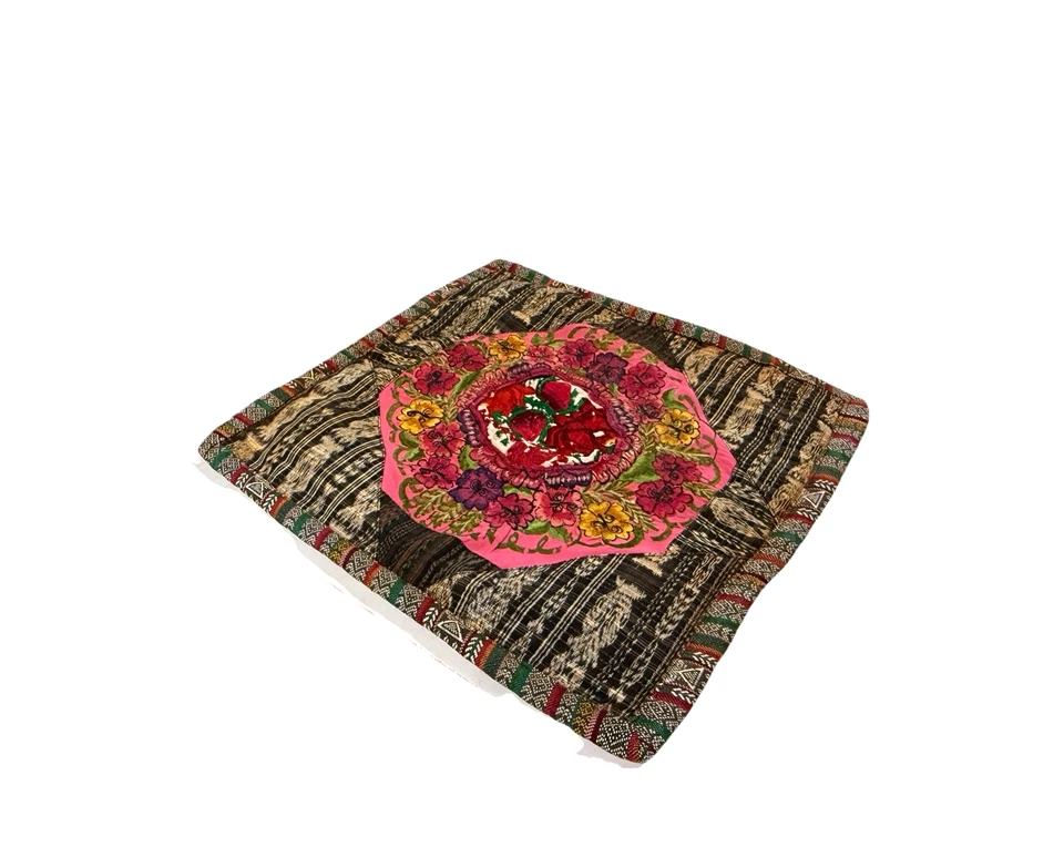 复古手工枕套枕套枕套 Sham 刺绣拉链部落多彩 — 第 3/4 张图片