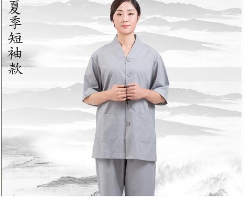 New Zen suits Women's Buddhist Monks Uniform Meditation clothes Kung Fu Training - Picture 3 of 11