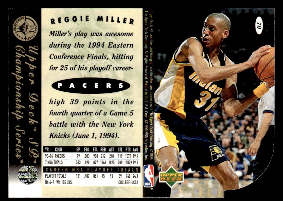 NBA Reggie Miller 150枚限定 1994-95 SP Championship Series - Reggie Miller #70 Die-Cut