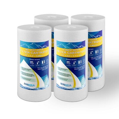 4-PACK of Big Blue 10 x4.5  5 Micron Sediment Water Filters
