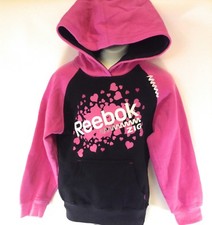NEW Girls Kids Youth REEBOK Zig Black Black Pink Pullover Hoodie Sweatshirt