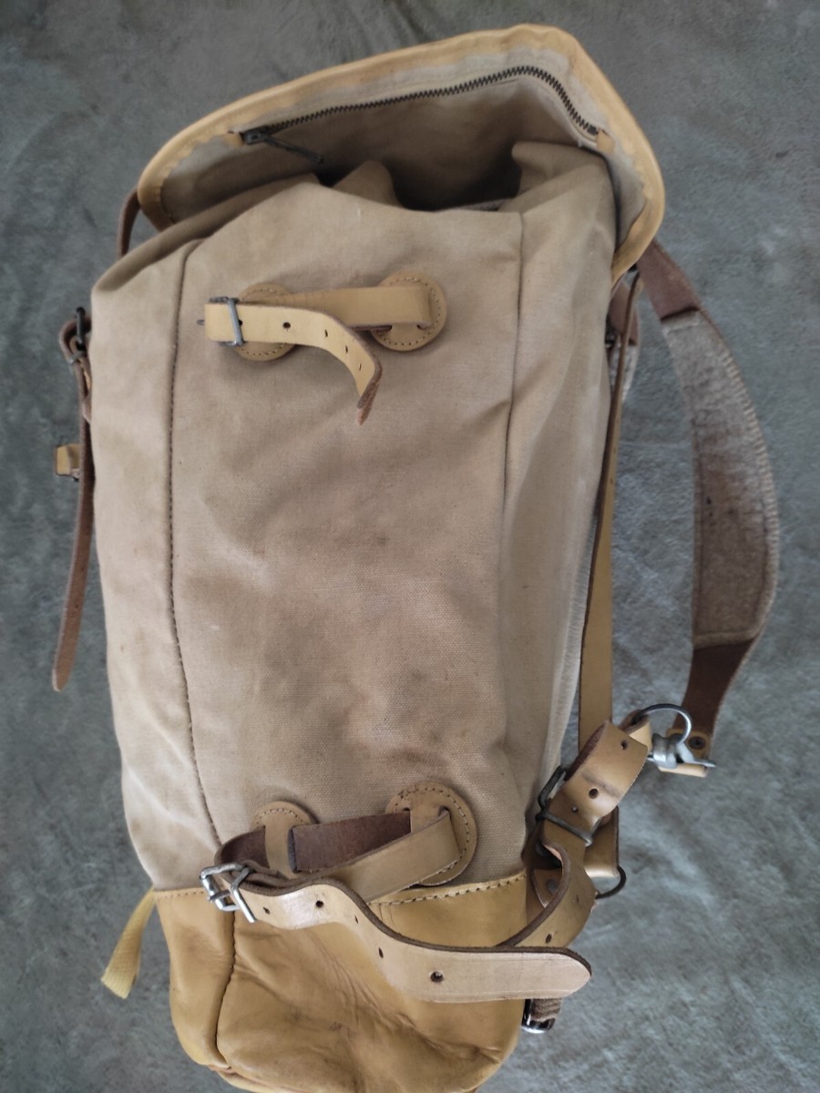 Ancien Sac à Dos LAFUMA En Toile Et Cuir - Armature Brevetée SGDG - Randonnée Vintage