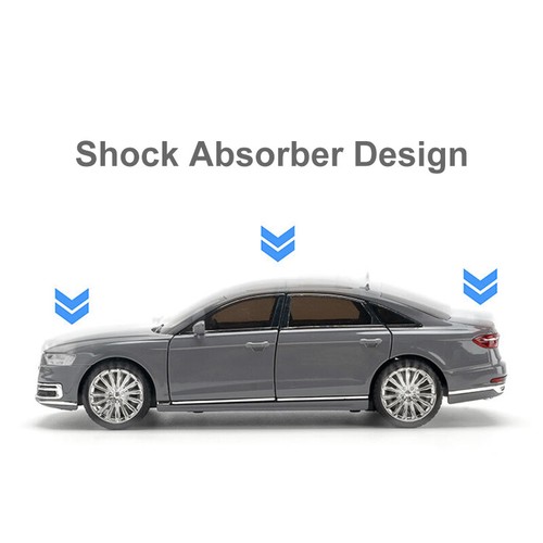 1:24 Diecast Vehicle for Audi A8 Model Car Collectible Toy Sound Light Toy Gifts - Picture 7 of 16
