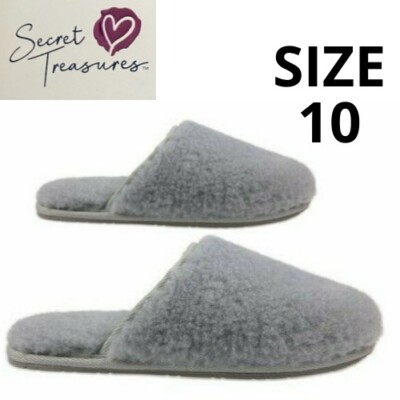 Secret Treasures Women's size 10 Fluffy Scuff Slippers color gray