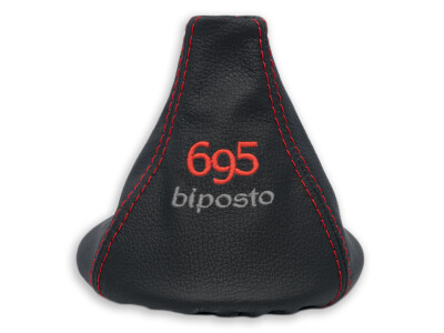 FOR FIAT 500 ABARTH GEAR SHIFT BOOT GAITER LEATHER EMBROIDERY RED 695 biposto