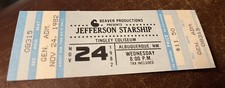 JEFFERSON STARSHIP RARE UNUSED CONCERT TICKET ALBUQUERQUE, NM 11/24/1982