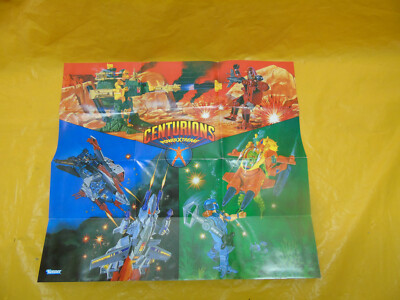 RARE Vintage 1986 Kenner Centurions Poster Folded Pamphlet