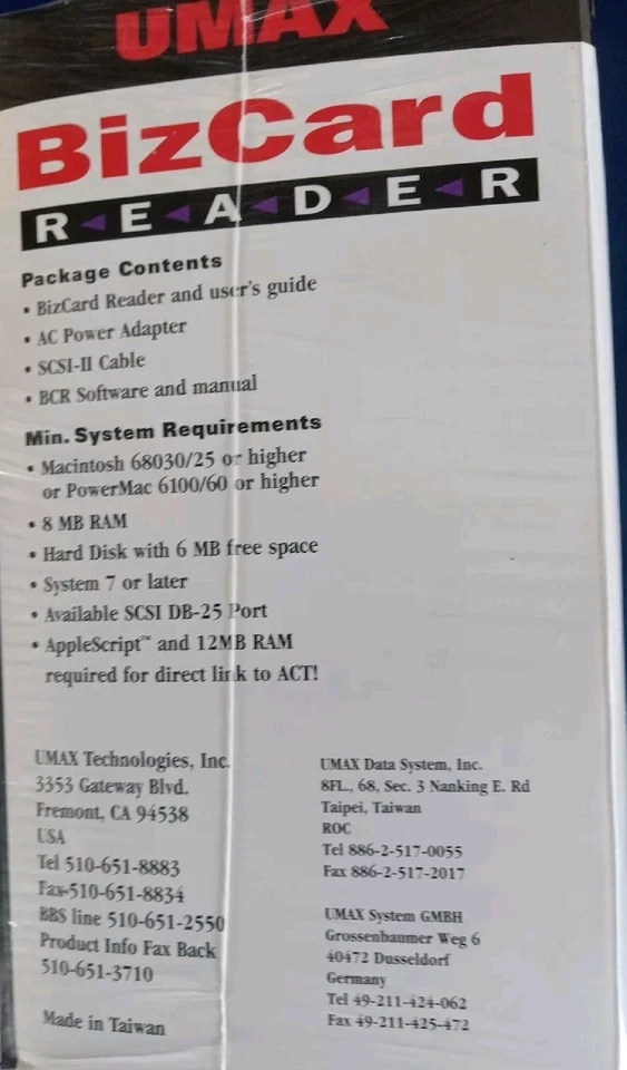 BizCard Reader UMax New Mac Version Software Manual Users Guide - Image 4 of 4