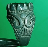  Extremely Rare Ancient Medieval Ring Silvered Amazing Design