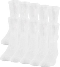 White 3 6 9 12 Pairs Ankle/Quarter Crew Mens Socks Cotton Long Size 10-13 Sports