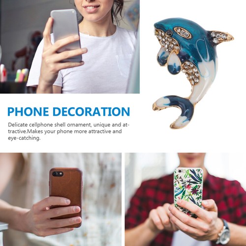 2pcs Phone Shell Decor Mobile Phone Case Sticker Crystal Rhinestones Decoration - 第 2/12 張圖片