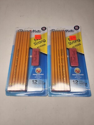 Paper Mate Pencils and Eraser 12pcs 2 Pack HB #2 Ever Strong Break-Resistent 