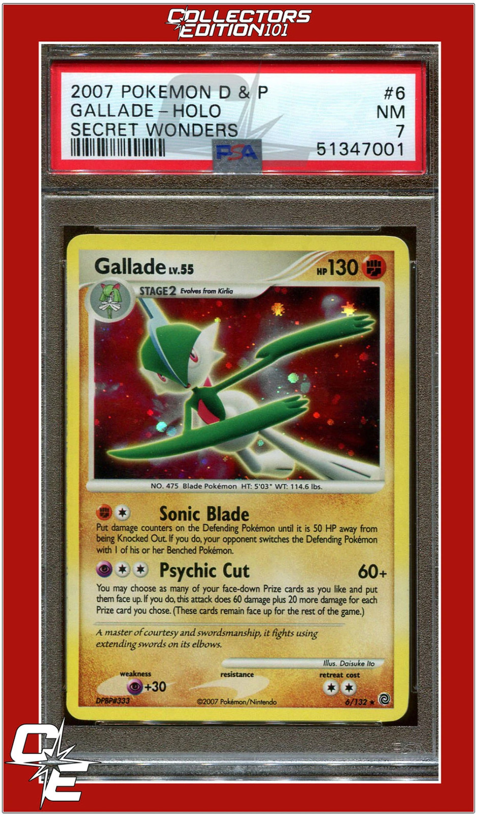 Secret Wonders 6 Gallade Holo PSA 7