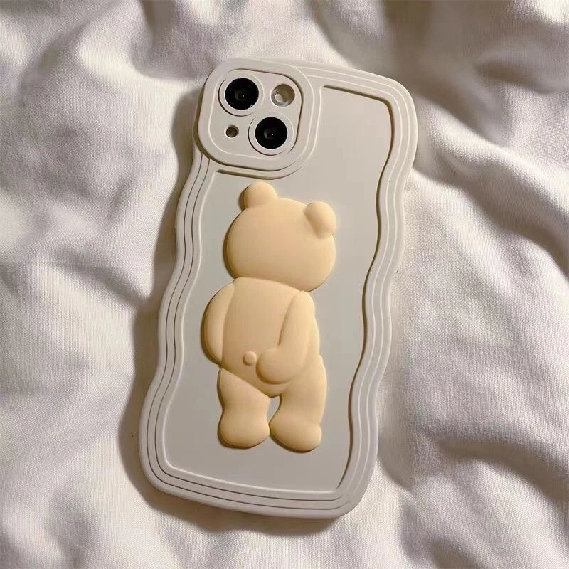 Case For iPhone 14 Pro Max 11 13 12 Mini XR XS 6 7 8 Funny Bear Wave Phone Cover - Image 4 of 4