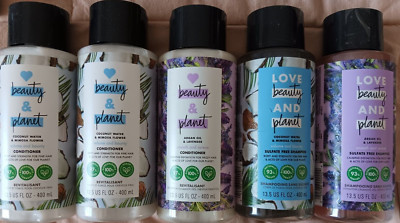 Love Beauty and Planet Shampoo Conditioner Lot Argan Oil Lavender Coconut Mimosa