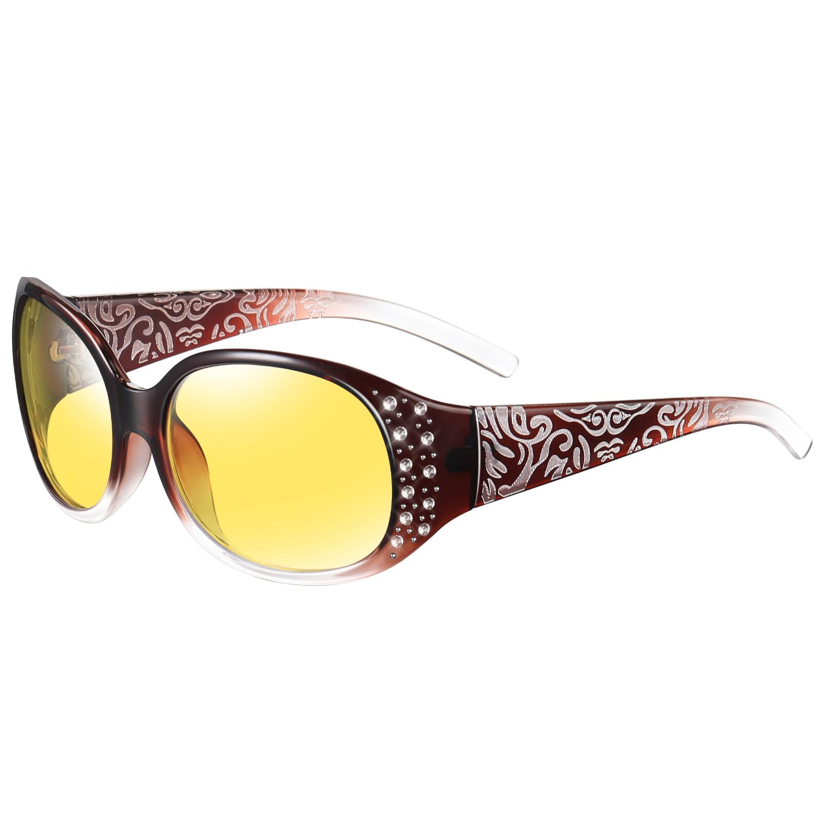 Night Vision Driving Glasses for Women Anti Glare Polarized Wrap Around Sunglasses