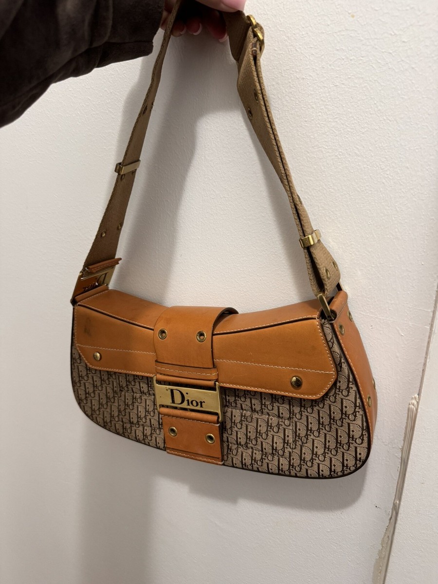 Dior Street Chic Bag Columbus Ave Diorissimo Canvas Leather Purse