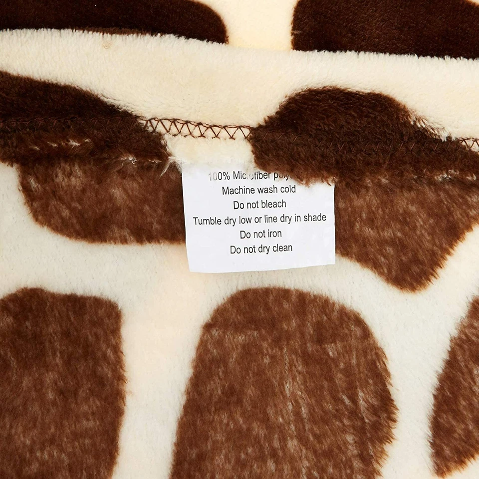 Giraffe Animal Print Flannel Throw Plush Cozy Super Soft Fleece Blanket Queen - Image 3 of 4