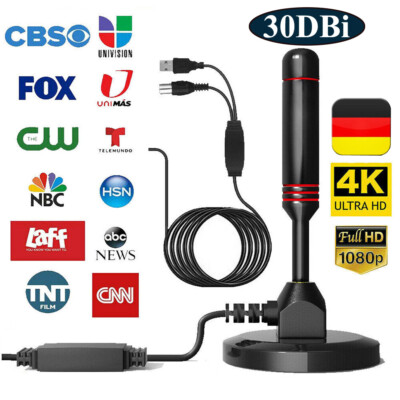 Digital DVB-T2 TV Receiver USB Stabantenne HDTV Antenne 30dBi Zimmerantenne DE