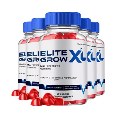 5-Pack Elite Grow XL Gummies for Men   Elite Grow Male Gummies - 300 Gummies