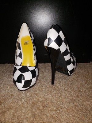 checkered heels women's