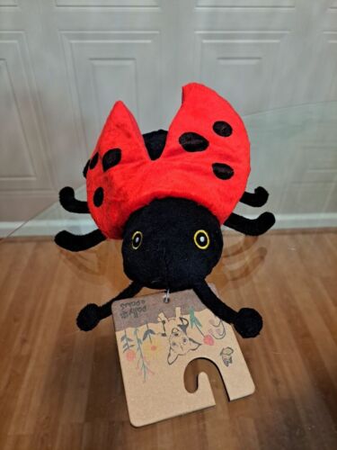 Pally Paws 9" Ladybug Dog Toy w/Squeaker & Crinkle Red/Black Y0878 New - Picture 2 of 4